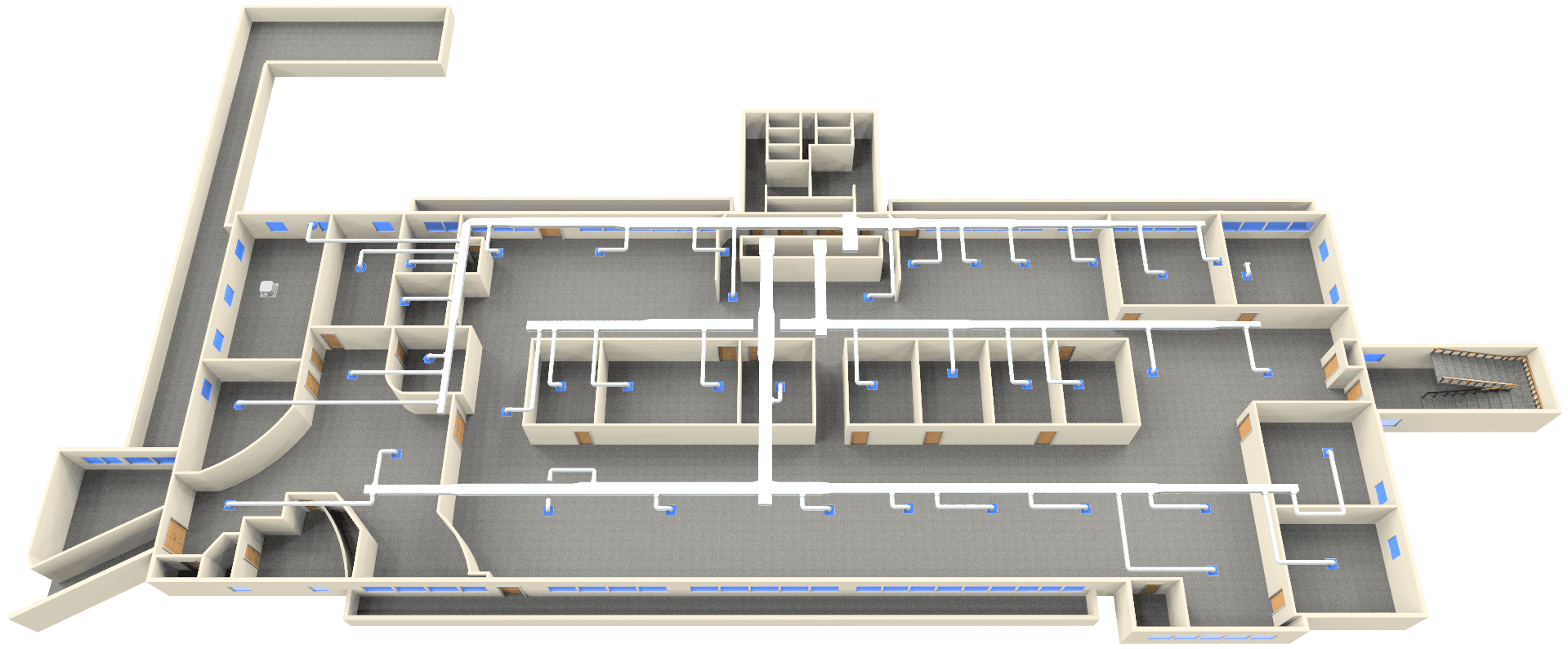 3M first floor east wing ductwork